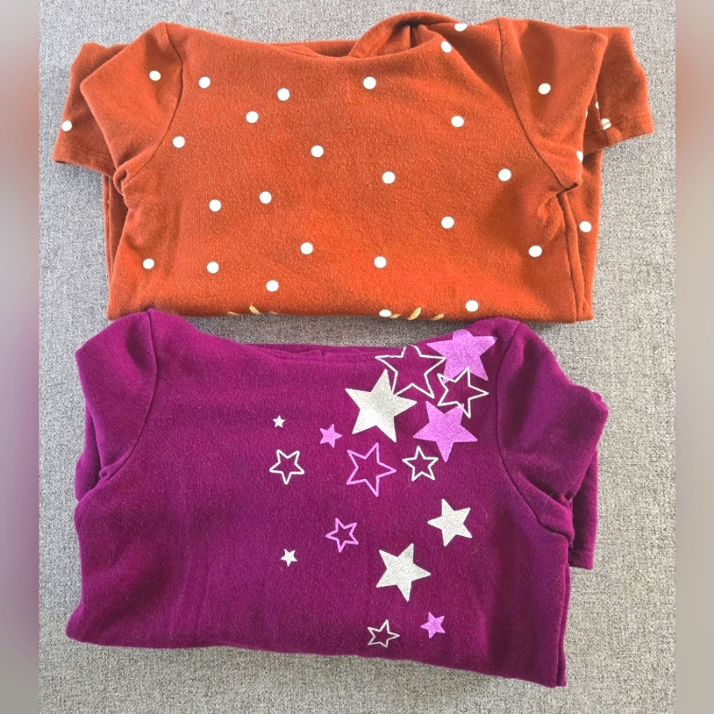 Starry Purple and Polka Dot Brown Sweatshirt Dresses